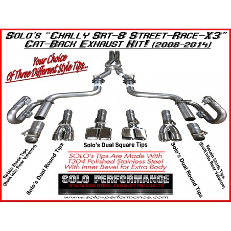 2008-2014 V8 Challenger SRT-8 3" Street-Race Cat back Exhaust Kits