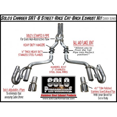 2005-2010 SRT-8 ChargeM300/Magnum STREET-RACE Cat-Back Exhaust Kit