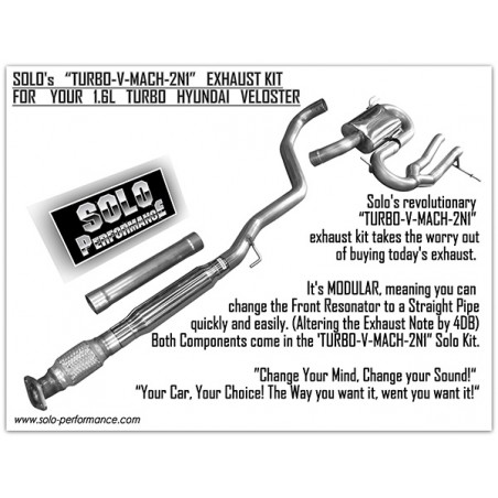 2012-2015 V-MACH 2N1 Modular Cat-Back Exhaust Hyundai Veloster Turbo