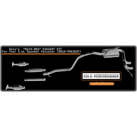 2011-2015 MACH-2N1 CAT Back Exhaust Kit Hyundai Veloster NA (994916-SL)