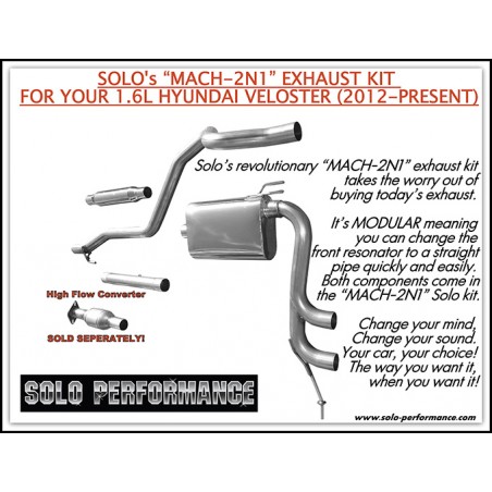 2011-2015 MACH-2N1 CAT Back Exhaust Kit Hyundai Veloster NA (994916-SL)