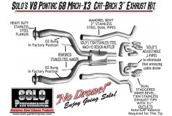 V8 Pontiac G8, 3” Exhaust Kit, Manual & Automatic (Years: 2008-2009)
