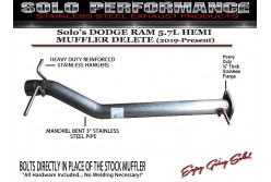 Dodge Ram 5.7L Solo Hemi Muffler Delete and Resonator Options (2019-Present)